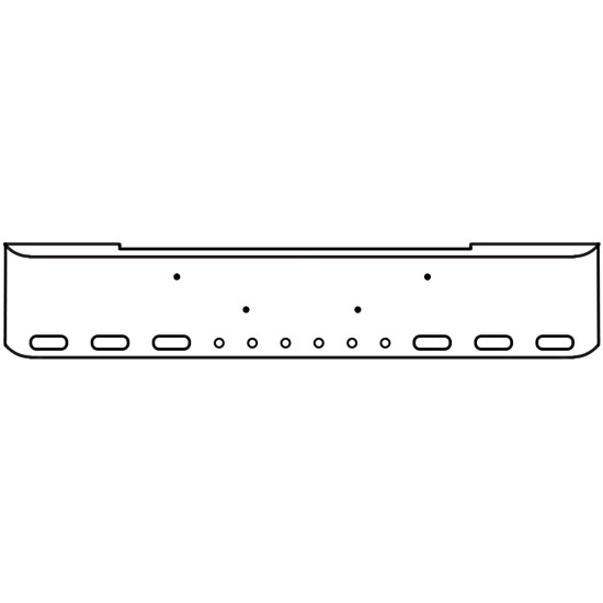 20 Inch Chrome Rolled End American Eagle Bumper With 6 Oval And 6 - 2 Inch Round Light Holes