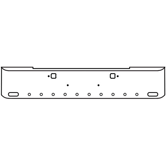 18 Inch Chrome Texas Rolled End Bumper With Tow, 2 Oval And 10 - 2 Inch Round Light Holes For Kenworth W900B