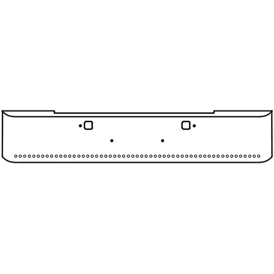 20 Inch Chrome Steel Texas Square Bumper With Mounting And Tow/Hitch Holes 55 - 3/4 Inch Light Holes For Kenworth W900B 2011 And Newer