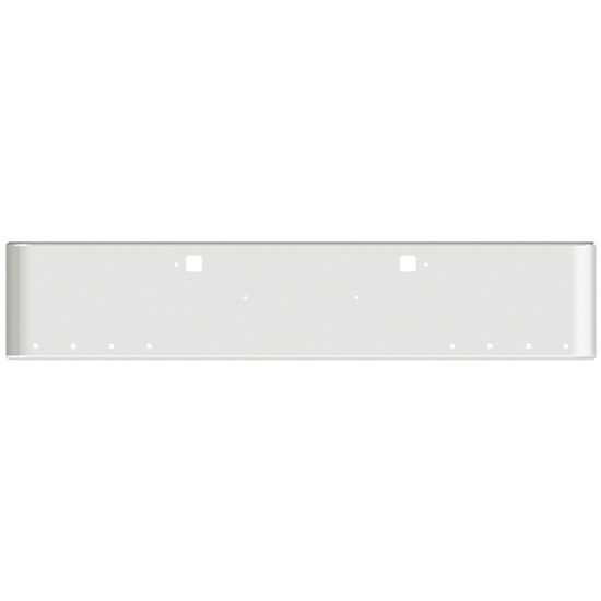 22 Inch Chrome Steel Texas Square Bumper With Mounting And Tow/Hitch Holes 8 - 3/4 Inch Light Holes For Kenworth W900B 2011 And Newer