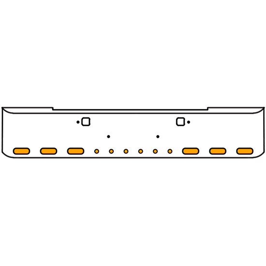 22 Inch Chrome Texas Rolled End Bumper Kit With Tow Holes And 6 Oval-6 Round 2 Inch Amber Mirage Lights For Kenworth W900B 2011 - Current
