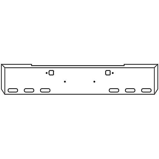 20 Inch Chrome Texas Boxed End Bumper With Tow, 6 Oval Light Holes For Kenworth W900B