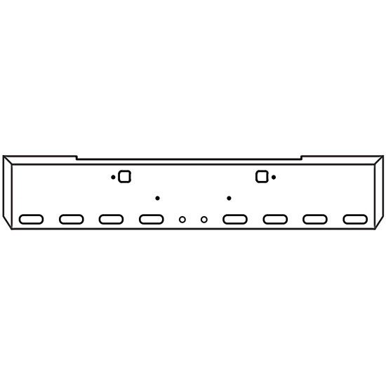 22 Inch Chrome Texas Boxed End Bumper With Tow, 8 Oval And 2 - 2 Inch Light Holes For Kenworth W900B
