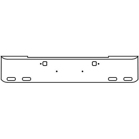 22 Inch Chrome Rolled End American Eagle Bumper With Tow, 4 Oval Light Holes