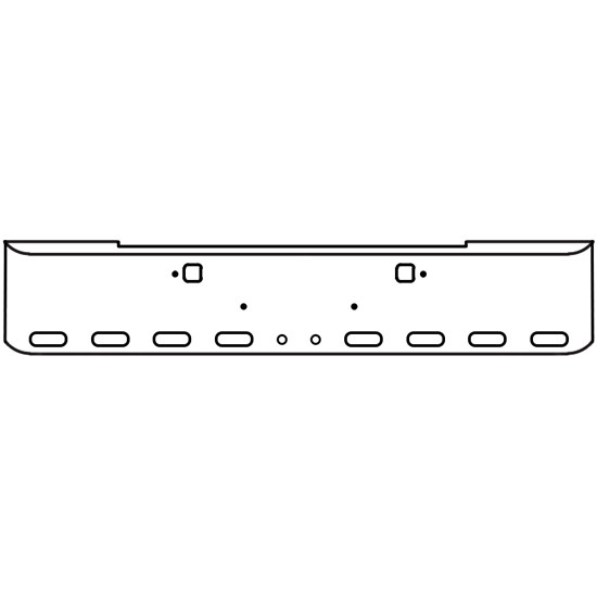 18 Inch Chrome Rolled End American Eagle Bumper With Tow, 8 Oval And 2 - 2 Inch Round Light Holes