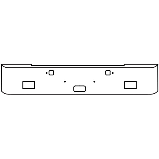 18 Inch Chrome Texas Rolled End Bumper With Tow, Center Step And Fog Light Holes For Kenworth W900B