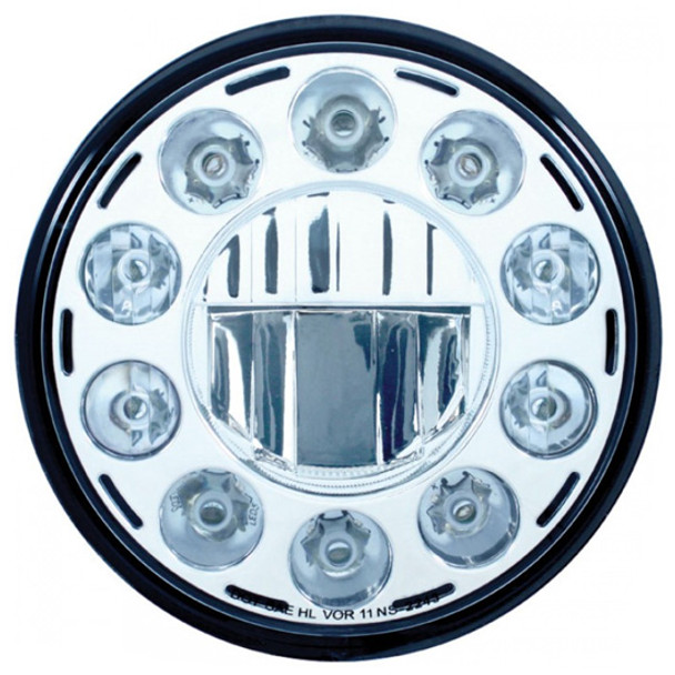 7 Inch Round 11 Diode Chrome Crystal High Power LED Headlight