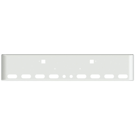 22 Inch Chrome Texas Rolled End Bumper With 8 Ovals + 2 Rnd 2 Inch Light, Bolt And Tow Holes For Kenworth W990 2019 +