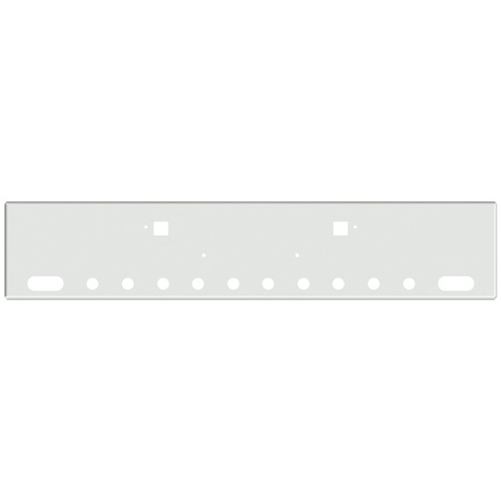 20 Inch Chrome Texas Boxed End Bumper With 2 Ovals + 10 Rnd 2 Inch Light, Bolt And Tow Holes For Kenworth W990 2019 +