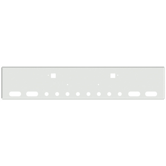 18 Inch Chrome American Eagle Bumper - 8 Inch Boxed Ends With 4 Ovals + 8 Rnd 2 Inch, 1 Rnd 2 Inch Light, Bolt And Tow Holes For Kenworth W990 2019 +