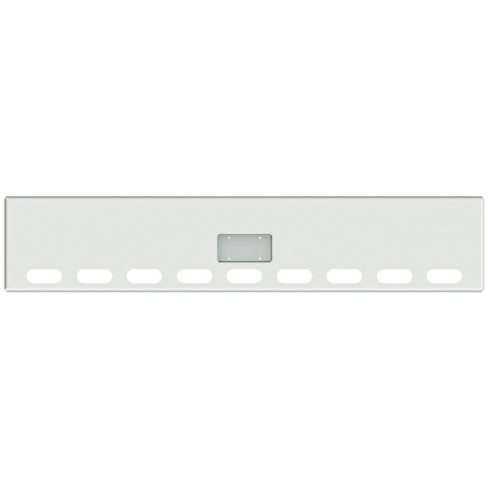 20 Inch Chrome Steel Boxed End Bumper, Blind Mount With 9 Oval Light Holes And Recessed Tag For Freightliner, Kenworth, Peterbilt