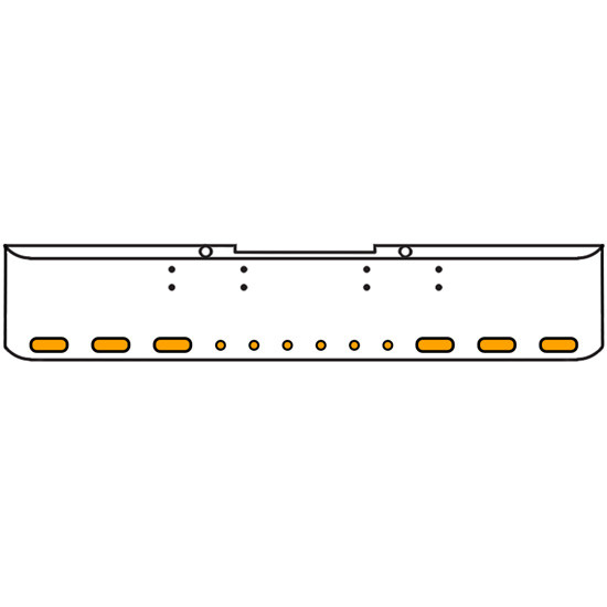 18 Inch Chrome Texas Rolled End Bumper Kit With Bolt Holes And 6 Oval-6 Round 2 Inch Amber-Clear Mirage Lights With Visors For Peterbilt 352, 359 1972 Thru 1987