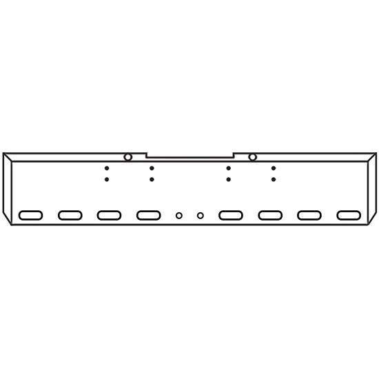 20 Inch Chrome 45 Degree Mitered End Roadrunner Bumper With 8 Oval And 2 - 2 Inch Light Holes For Peterbilt 352, 359