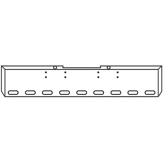 22 Inch Chrome 45 Degree Mitered End Roadrunner Bumper With 9 Oval Light Holes For Peterbilt 352, 359