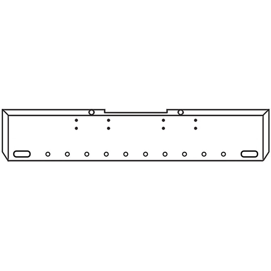22 Inch Chrome 45 Degree Mitered End Roadrunner Bumper With 2 Oval And 10 - 2 Inch Light Holes For Peterbilt 352, 359
