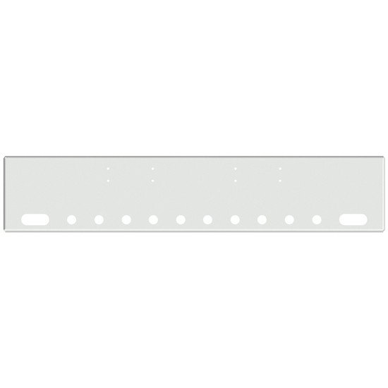 20 Inch Chrome American Eagle Boxed End Bumper With 2 Oval, 10 Round 2 Inch Light Holes In Face And 1 Round 2 Inch Light Hole Each End For Peterbilt 352, 359