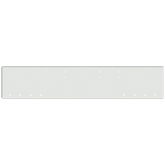 22 Inch Chrome Texas Boxed End Bumper With 8 Round 3/4 Inch Light Holes In Face And 1 Round 3/4 Inch Light Hole Each End For Peterbilt 352, 359