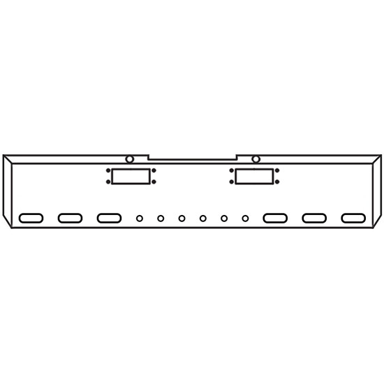 22 Inch Chrome 45 Degree Mitered End Roadrunner Bumper With Tow, 6 Oval And 6 - 2 Inch Light Holes For Peterbilt 352, 359