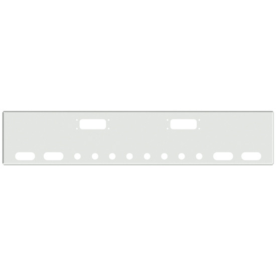 22 Inch Chrome American Eagle Boxed End Bumper With Tow, 4 Oval, 8 Round 2 Inch Light Holes In Face And 1 Round 2 Inch Light Hole Each End For Peterbilt 352, 359