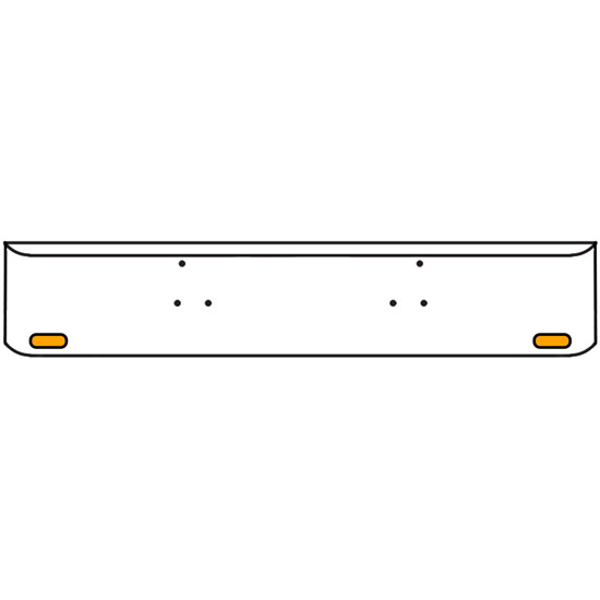 18 Inch Chrome Texas Rolled End Bumper Kit With Bolt Holes And 2 Oval Amber-Clear Mirage Lights With Visors For Peterbilt 357, 378, 379 1987 - 2007