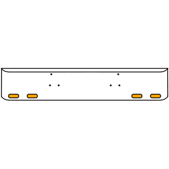 18 Inch Chrome Texas Rolled End Bumper Kit With Bolt Holes And 4 Oval Amber-Clear Chrome Lights With Visors For Peterbilt 357, 378, 379 1987 - 2007