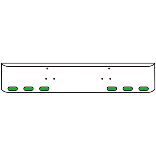 18 Inch Chrome Texas Rolled End Bumper Kit With Bolt Holes And 6 Oval Amber-Green Dual Revolution Lights With Visors For Peterbilt 357, 378, 379 1987 - 2007