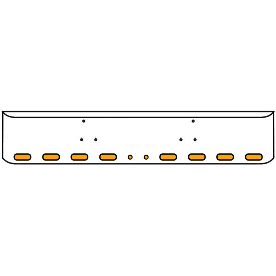 18 Inch Chrome Texas Rolled End Bumper Kit With Bolt Holes And 8 Oval-2 Round 2 Inch Amber Mirage Lights With Visors For Peterbilt 357, 378, 379 1987 - 2007