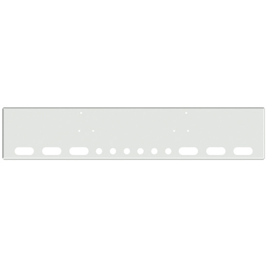 18 Inch Chrome Texas Boxed End Bumper With 6 Oval And 6 Rnd 2 Inch And End Rnd 5/8 Inch Light Holes For Peterbilt 357, 378, 379