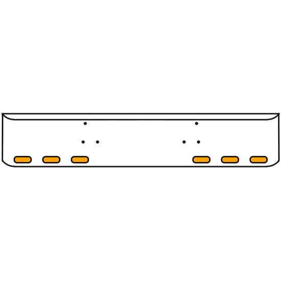 20 Inch Chrome Texas Rolled End Bumper Kit With Bolt Holes And 6 Oval Amber-Clear Chrome Lights For Peterbilt 357, 378, 379 1987 - 2007