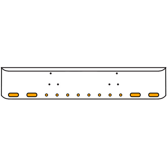 22 Inch Chrome Texas Rolled End Bumper Kit With Bolt Holes And 4 Oval-8 Round 2 Inch Amber-Clear Mirage Lights For Peterbilt 357, 378, 379 1987 - 2007
