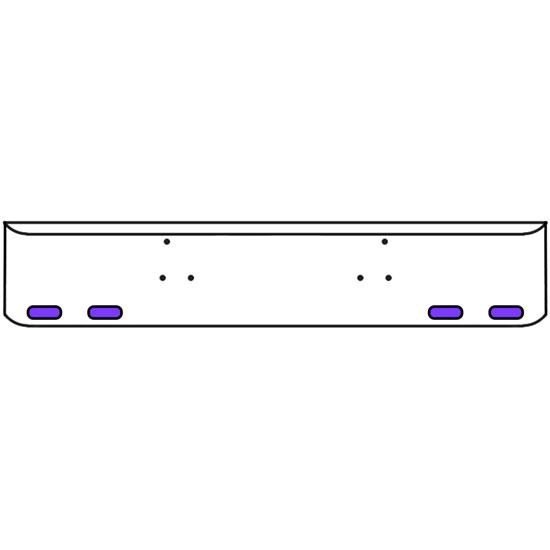 22 Inch Chrome Texas Rolled End Bumper Kit With Bolt Holes And 4 Oval Amber-Purple Dual Revolution Lights For Peterbilt 357, 378, 379 1987 - 2007