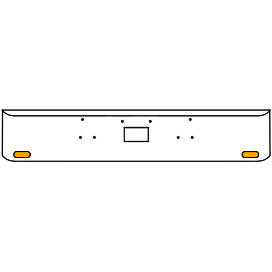 18 Inch Chrome Texas Rolled End Bumper Kit With Tow Hole And 2 Oval Amber-Clear Chrome Lights With Visors For Peterbilt 357, 378, 379 1987 - 2007