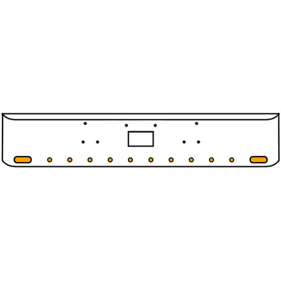 18 Inch Chrome Texas Rolled End Bumper Kit With Tow Hole And 2 Oval-10 Round 2 Inch Amber-Clear Chrome Lights For Peterbilt 357, 378, 379 1987 - 2007