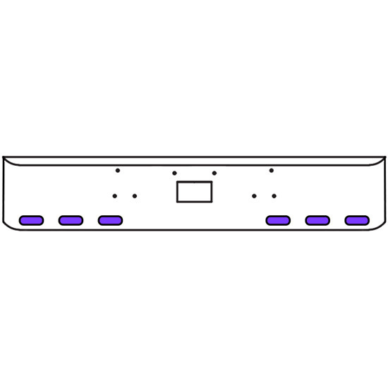 18 Inch Chrome Texas Rolled End Bumper Kit With Tow Hole And 6 Oval Amber-Purple Dual Revolution Lights For Peterbilt 357, 378, 379 1987 - 2007