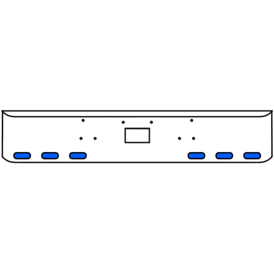 18 Inch Chrome Texas Rolled End Bumper Kit With Tow Hole And 6 Oval Amber-Blue Dual Revolution Lights For Peterbilt 357, 378, 379 1987 - 2007