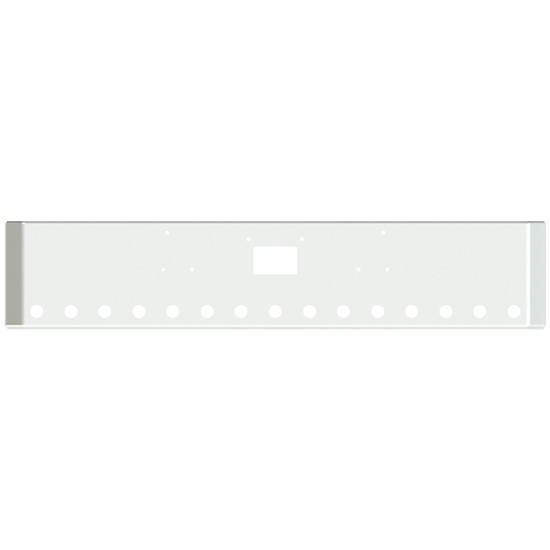 18 Inch Chrome American Road Runner Mitered Corner Bumper With Tow And 15 Rnd 2 Inch Light Holes For Peterbilt 357, 378, 379, 357