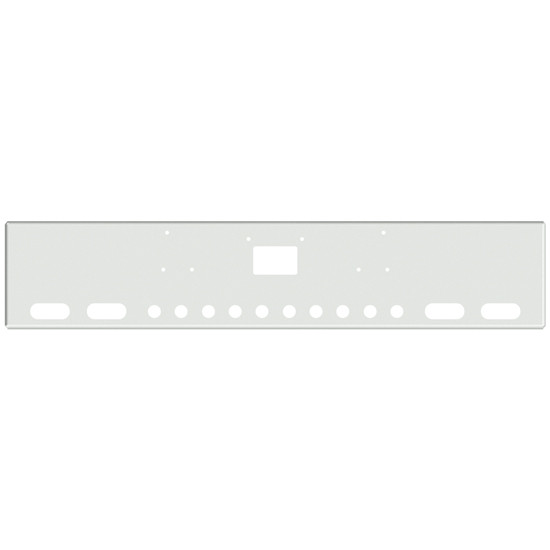 18 Inch Chrome Texas Boxed End Bumper With 4 Oval - 10 Rnd 2 Inch + 2 Rnd 2 Inch Light, Mount And Tow Holes For Peterbilt 357, 378, 379