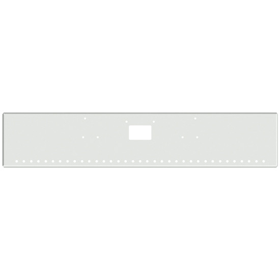 18 Inch Chrome Texas Boxed End Bumper With 35 Rnd 3/4 Inch + Rnd 3/4 Inch Light, Mount And Tow Holes For Peterbilt 357, 378, 379