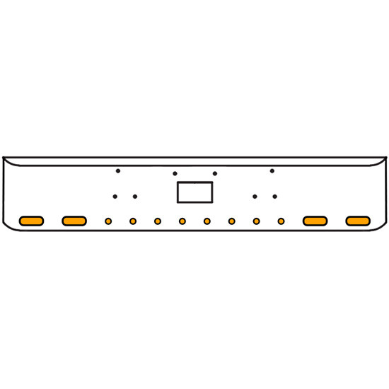 22 Inch Chrome Texas Rolled End Bumper Kit With Tow Hole And 4 Oval-8 Round 2 Inch Amber Mirage Lights With Visors For Peterbilt 357, 378, 379 1987 - 2007