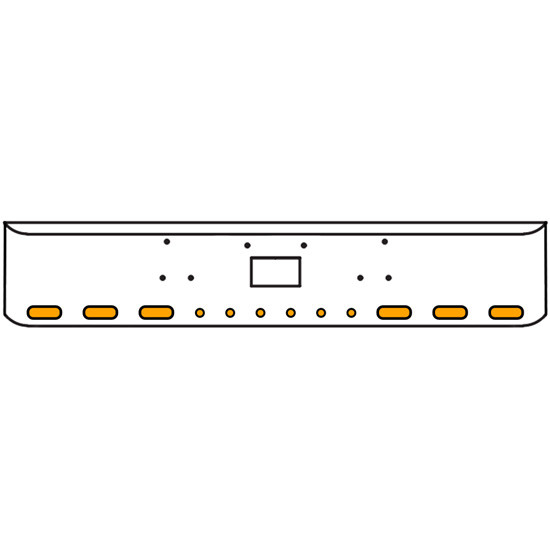 22 Inch Chrome Texas Rolled End Bumper Kit With Tow Hole And 6 Oval-6 Round 2 Inch Amber-Clear Chrome Lights With Visors For Peterbilt 357, 378, 379 1987 - 2007