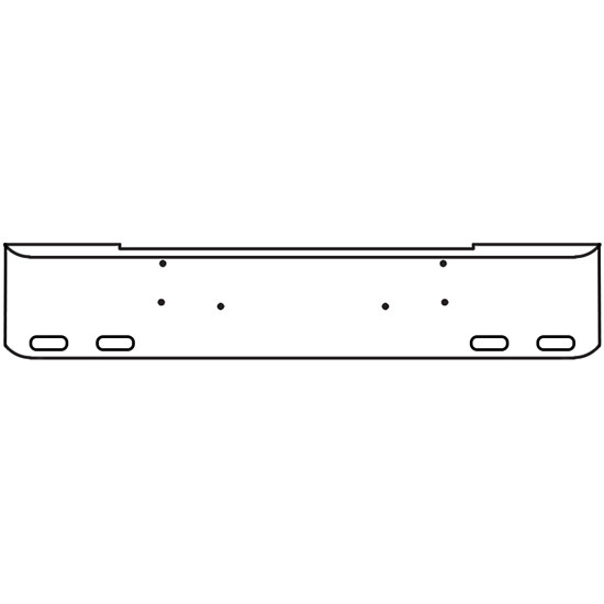 20 Inch Chrome Texas Rolled End Bumper With 4 Oval Light Holes For Peterbilt 362