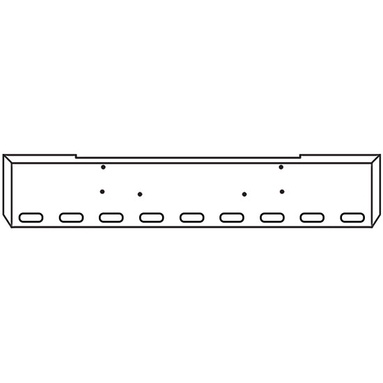 22 Inch Chrome Road Runner Mitered End Bumper With 9 Oval Light Holes For Peterbilt 362 1981 - 2002
