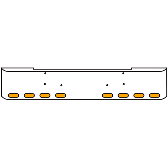 22 Inch Chrome Texas Rolled End Bumper Kit With Bolt Holes And 8 Oval Amber Mirage Lights For Peterbilt 362 1981 - 2002