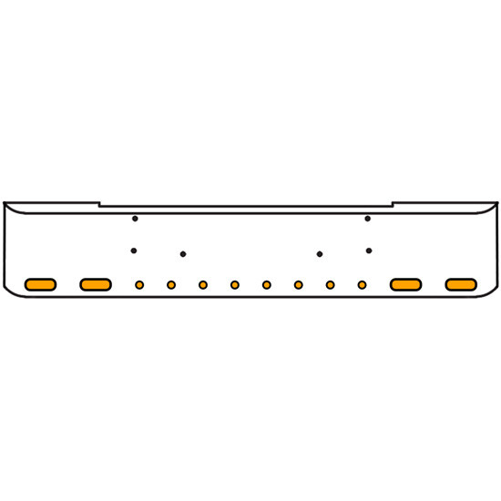 22 Inch Chrome Texas Rolled End Bumper Kit With Bolt Holes And 4 Oval-8 Round 2 Inch Amber-Clear Mirage Lights For Peterbilt 362 1981 - 2002
