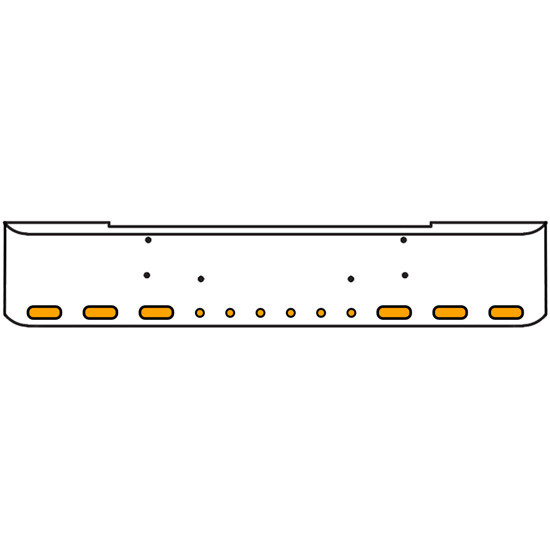 22 Inch Chrome Texas Rolled End Bumper Kit With Bolt Holes And 6 Oval-6 Round 2 Inch Amber-Clear Chrome Lights With Visors For Peterbilt 362 1981 - 2002