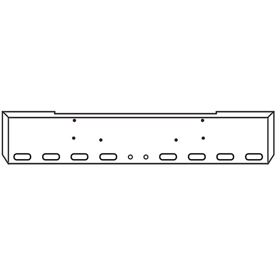22 Inch Chrome Texas Boxed End Bumper With 8 Oval And 2 - 2 Inch Light Holes For Peterbilt 362