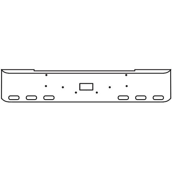 18 Inch Chrome Texas Rolled End Bumper With Tow, Hook, 6 Oval Light Holes For Peterbilt 362