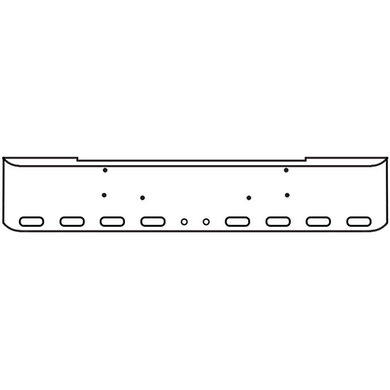 18 Inch Chrome Rolled End American Eagle Bumper With 8 Oval And 2 - 2 Inch Round Light Holes