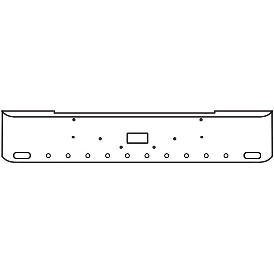 18 Inch Chrome Texas Rolled End Bumper With Tow, 2 Oval And 10 - 2 Inch Round Light Holes For Peterbilt 362