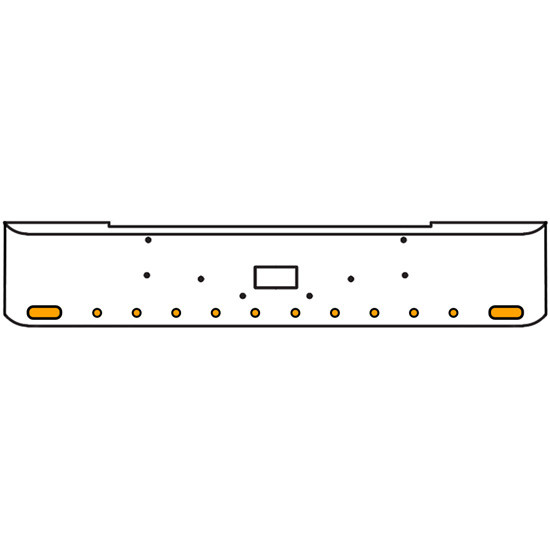 18 Inch Chrome Texas Rolled End Bumper Kit With Tow Hole And 2 Oval-10 Round 2 Inch Amber-Clear Mirage Lights For Peterbilt 362 1981 - 2002